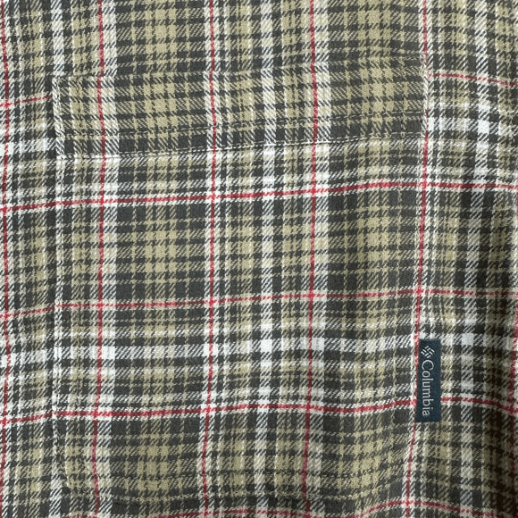 Columbia Men’s Boulder Ridge Flannel Shirt Small Regular Fit Brown Tan Plaid - Picture 8 of 9